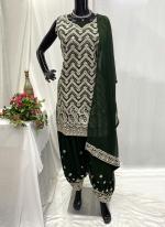 Georgette Green Party Wear Hand Work Readymade Dhoti Suit